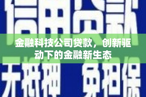 乌什金融科技公司贷款，创新驱动下的金融新生态