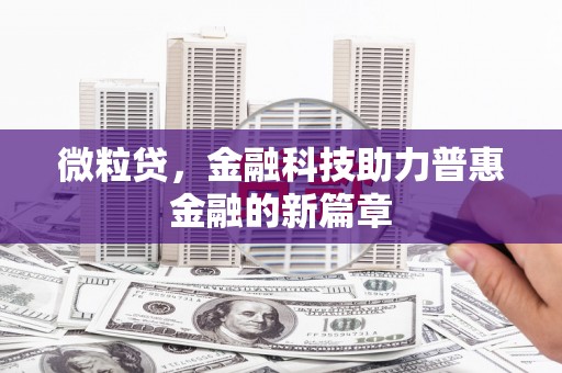 乌什微粒贷，金融科技助力普惠金融的新篇章