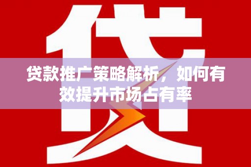 乌什贷款推广策略解析，如何有效提升市场占有率