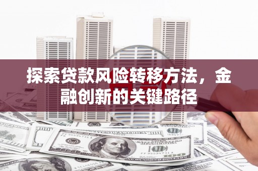 乌什探索贷款风险转移方法，金融创新的关键路径