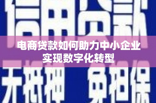乌什电商贷款如何助力中小企业实现数字化转型
