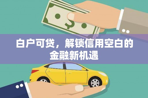 乌什白户可贷，解锁信用空白的金融新机遇