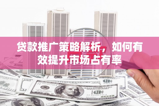 乌什贷款推广策略解析，如何有效提升市场占有率