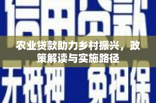 乌什农业贷款助力乡村振兴，政策解读与实施路径