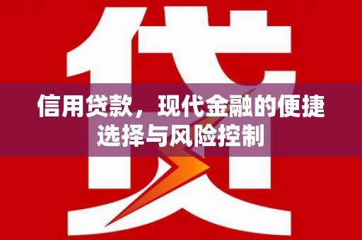 乌什信用贷款，现代金融的便捷选择与风险控制