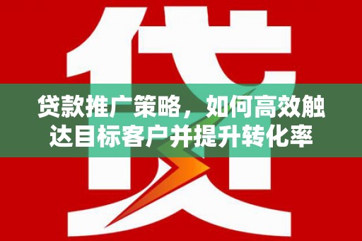 乌什贷款推广策略，如何高效触达目标客户并提升转化率