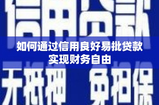 乌什如何通过信用良好易批贷款实现财务自由