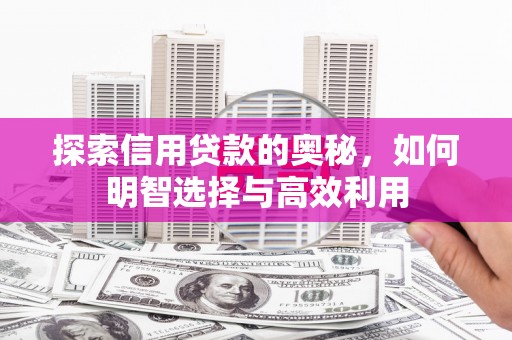 乌什探索信用贷款的奥秘，如何明智选择与高效利用