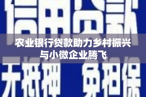 乌什农业银行贷款助力乡村振兴与小微企业腾飞