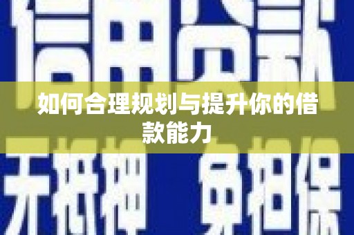乌什如何合理规划与提升你的借款能力