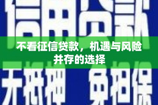 乌什不看征信贷款，机遇与风险并存的选择